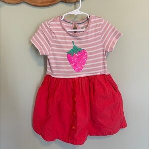 Mini Boden Pink and White Striped Dress